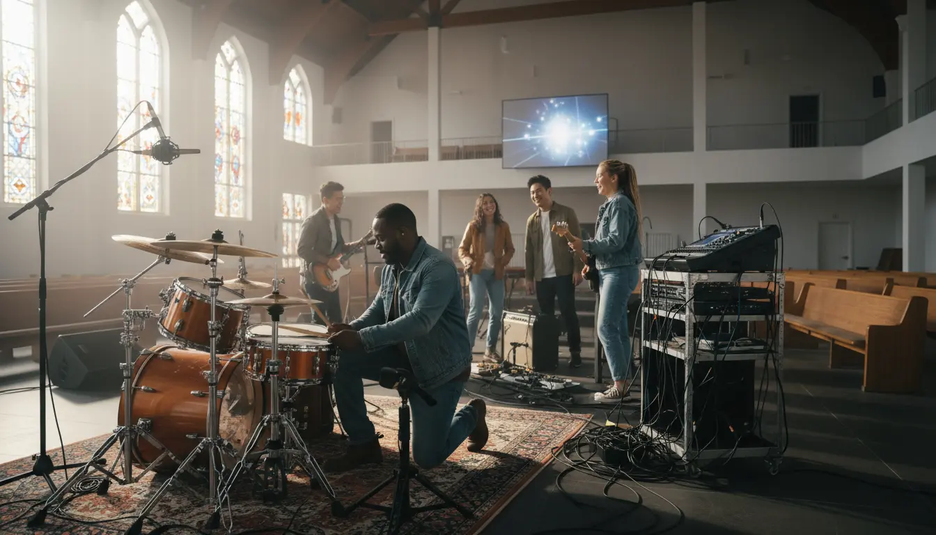 Microfones na Adoração: Técnicas para uma Captura de Bateria de Qualidade